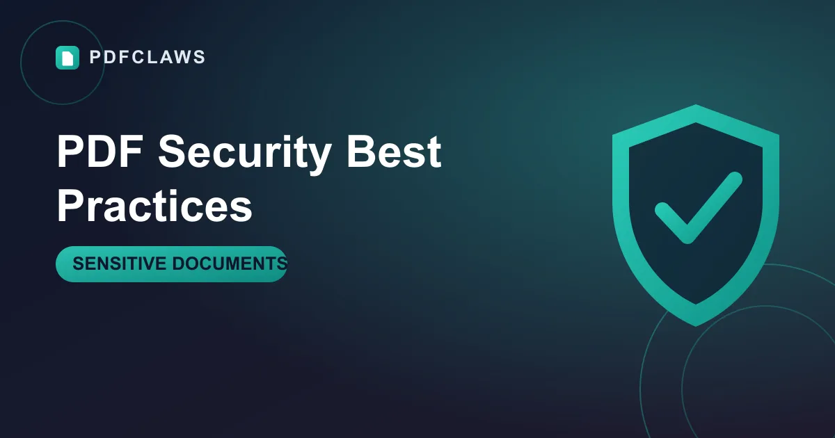 PDF Security Best Practices for Sensitive Documents
